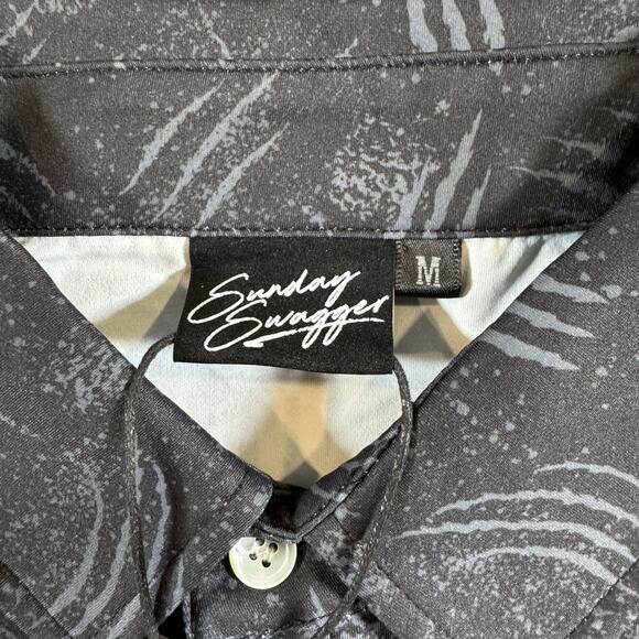 Sunday Swagger Polo Shirt Mens Medium Frisco Pandas Black Gray MLP Pickleball - Picture 4 of 12